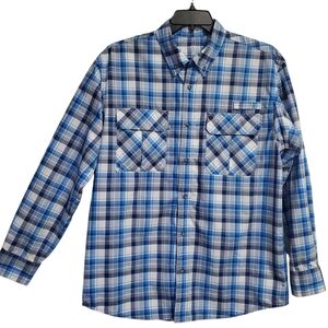 Lincoln Oitfitters Blue and White Checkered Men's Shirt Size M